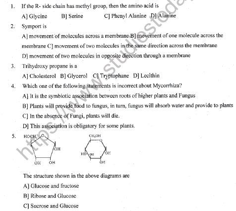 CBSE Class 11 Biology Worksheet Set L Solved 1