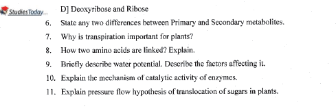 CBSE Class 11 Biology Worksheet Set L Solved 2