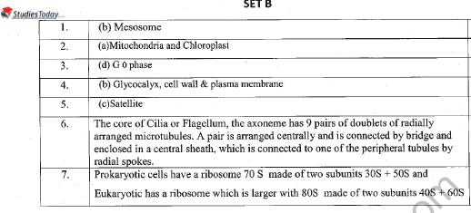 CBSE Class 11 Biology Worksheet Set O Solved 2