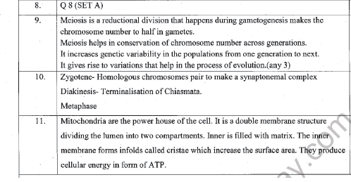 CBSE Class 11 Biology Worksheet Set O Solved 3