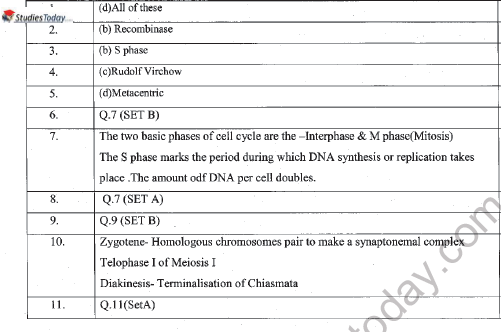 CBSE Class 11 Biology Worksheet Set P Solved 2