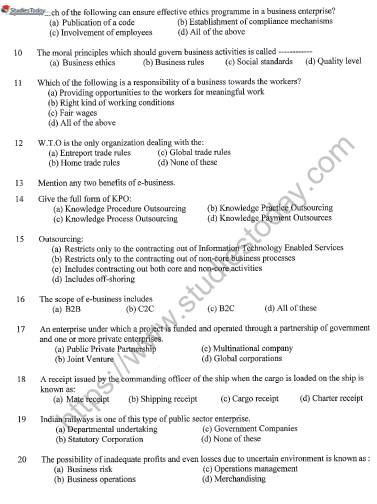 CBSE Class 11 Business Studies Sample Paper Set 9 Solved 2