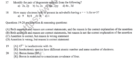 CBSE Class 11 Chemistry Sample Paper Set W Solved 3