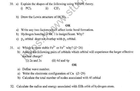 CBSE Class 11 Chemistry Sample Paper Set Y 5