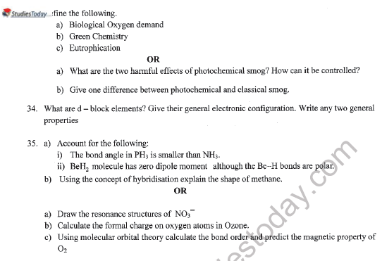 CBSE Class 11 Chemistry Sample Paper Set Y 6