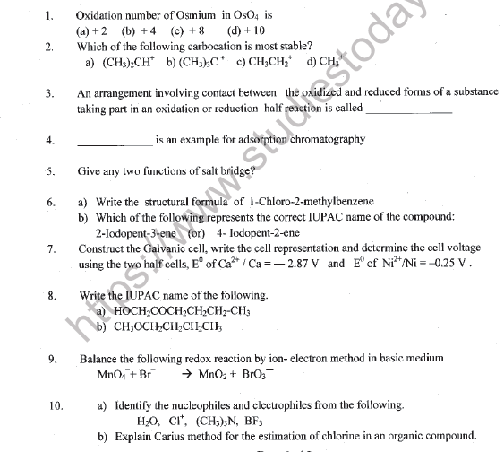 CBSE Class 11 Chemistry Worksheet Set I Solved 1