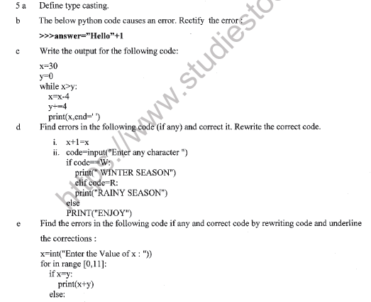 CBSE Class 11 Computer Science Question Paper Set P Solved 4