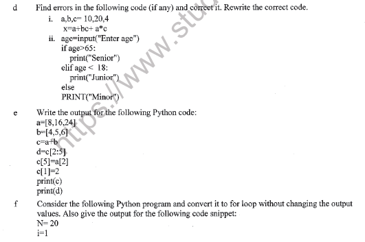 CBSE Class 11 Computer Science Question Paper Set R Solved 4