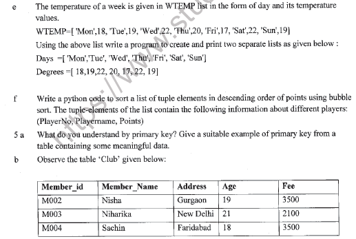 CBSE Class 11 Computer Science Question Paper Set S Solved 6