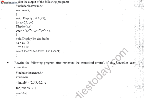 CBSE Class 11 Computer Science Question Paper Set T Solved 5