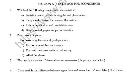 CBSE Class 11 Economics Question Paper Set X Solved 1