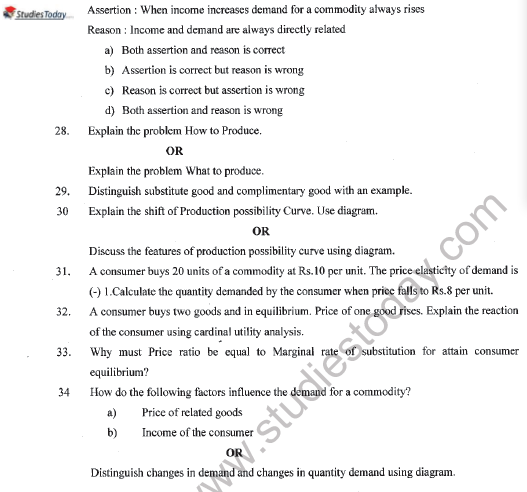 CBSE Class 11 Economics Question Paper Set X Solved 6