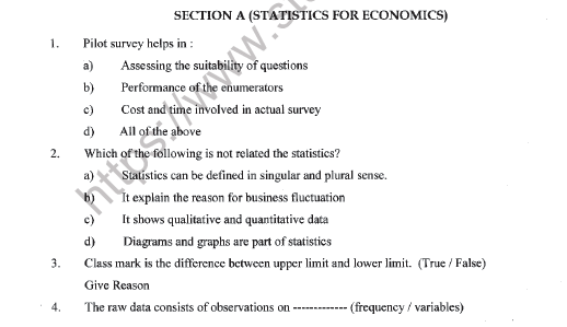 CBSE Class 11 Economics Question Paper Set Y Solved 1
