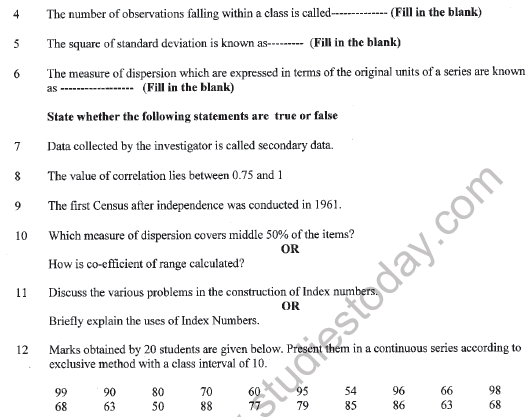 CBSE Class 11 Economics Sample Paper Set 1 Solved 2