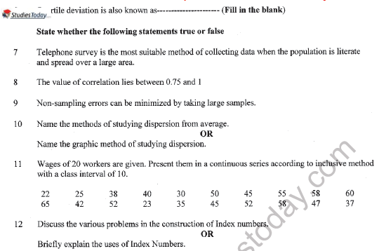 CBSE Class 11 Economics Sample Paper Set 2 Solved 2