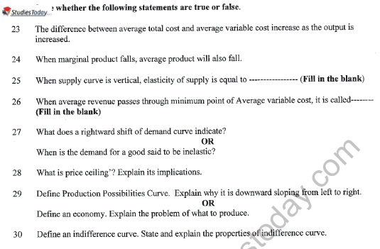 CBSE Class 11 Economics Sample Paper Set 2 Solved 6