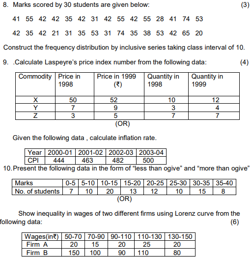 CBSE Class 11 Economics Sample Paper Set R