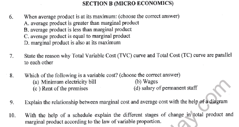 CBSE Class 11 Economics Worksheet Set B Solved 2