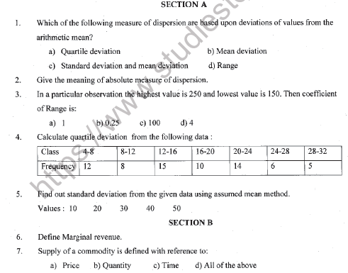 CBSE Class 11 Economics Worksheet Set D Solved 1