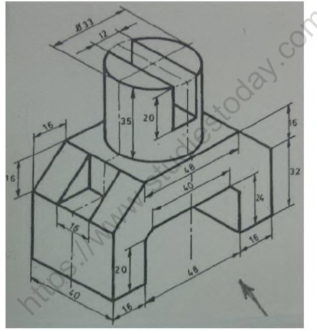 CBSE Class 11 Engineering Graphics Question Paper Set E Solved 1