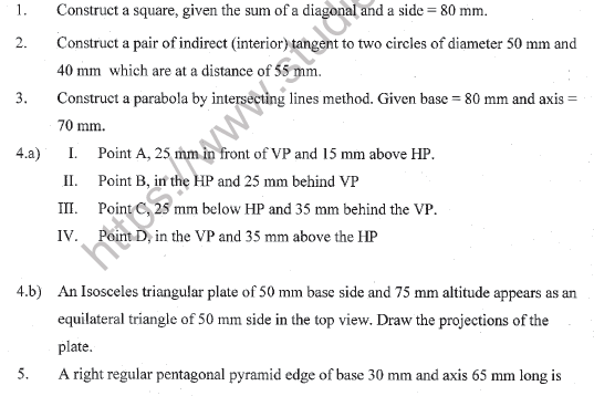 CBSE Class 11 Engineering Graphics Sample Paper Set E 1