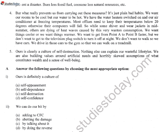 CBSE Class 11 English Question Paper Set 1 Solved 4