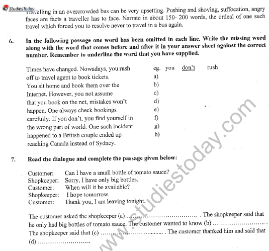 CBSE Class 11 English Question Paper Set 1 Solved 8