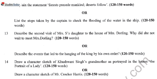 CBSE Class 11 English Question Paper Set 2 Solved 10