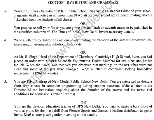 CBSE Class 11 English Question Paper Set 2 Solved 7