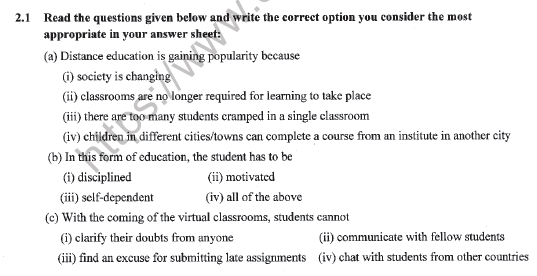 CBSE Class 11 English Question Paper Set U Solved 5