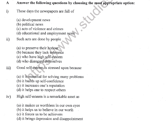 CBSE Class 11 English Question Paper Set Z Solved 5