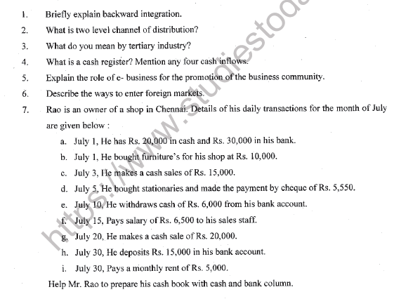 CBSE Class 11 Entrepreneurship Worksheet Set D Solved 1