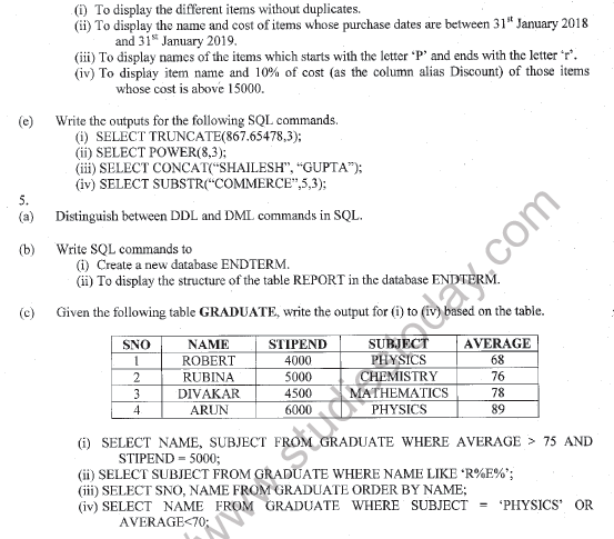 CBSE Class 11 Informatics Practices Question Paper Set K Solved 6
