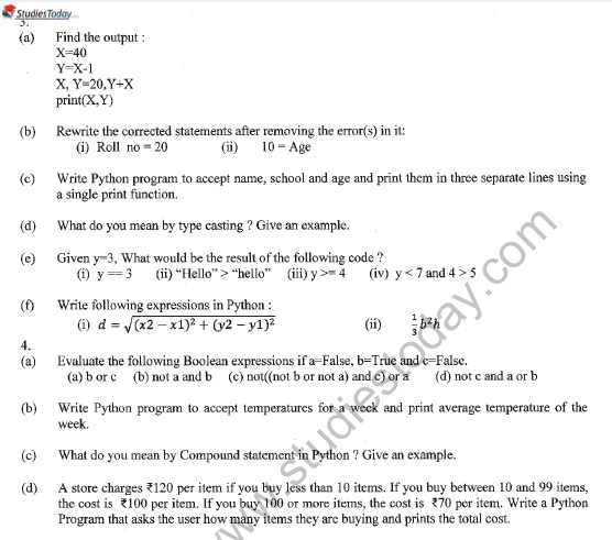 CBSE Class 11 Informatics Practices Question Paper Set P Solved 2