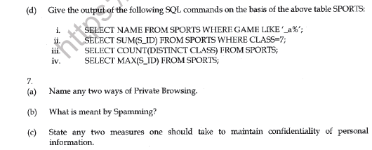 CBSE Class 11 Informatics Practices Question Paper Set V Solved 7