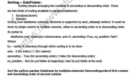 CBSE Class 11 Information Practice Data Handling Notes 3