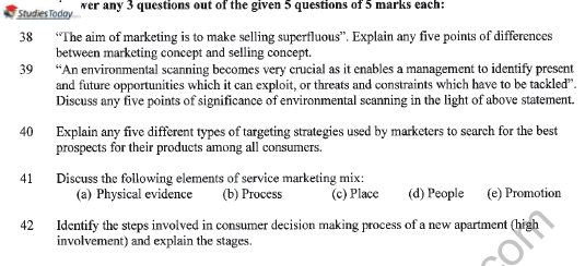 CBSE Class 11 Marketing Question Paper Set D Solved 6