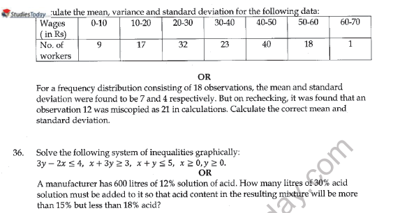 CBSE Class 11 Mathematics Question Paper Set X 6