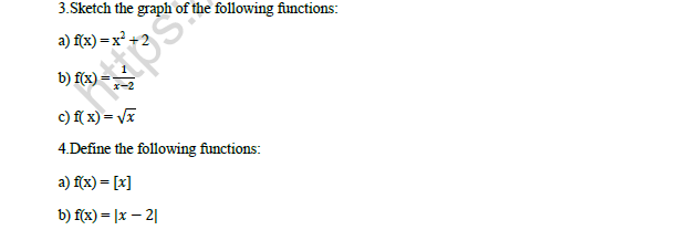 CBSE Class 11 Mathematics Relations And Functions Worksheet Set B 2