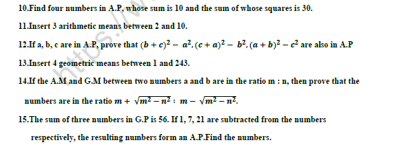 CBSE Class 11 Mathematics Sequences And Series Worksheet Set C 2
