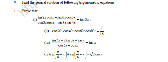 CBSE Class 11 Mathematics Trigonometric Functions Worksheet Set C 2