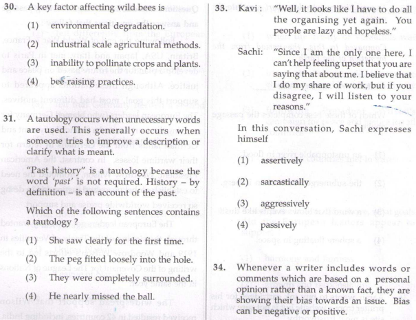 CBSE Class 11 PSA Qualitative Reasoning Sample Paper Set C