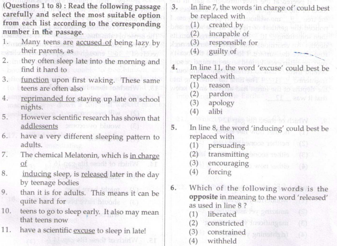 CBSE Class 11 PSA Sample Paper Language Conventions Set B