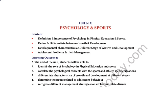CBSE Class 11 Physical Education Psychology And Sports Notes 1