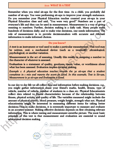 CBSE Class 11 Physical Education Test And Measurement In Sports Notes 2