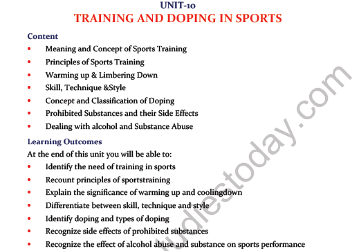 CBSE Class 11 Physical Education Training And Doping In Sports Notes 1
