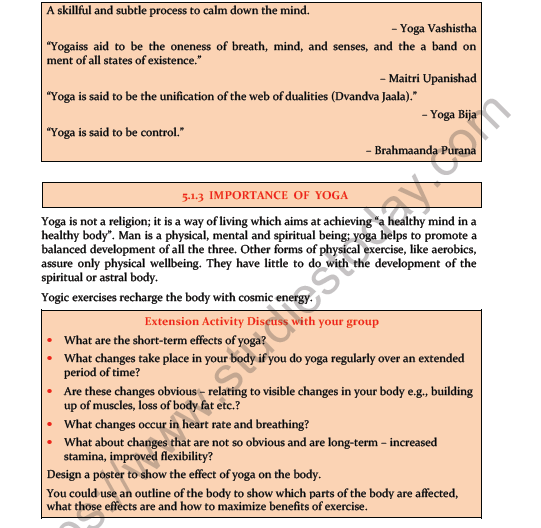 CBSE Class 11 Physical Education Yoga Notes 5
