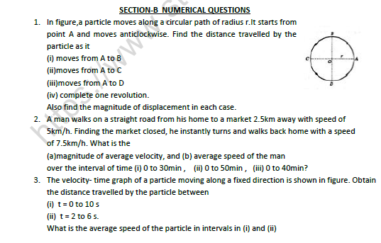 CBSE Class 11 Physics Kinematics Worksheet Set A 4