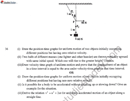 CBSE Class 11 Physics Question Paper Set W Solved 10