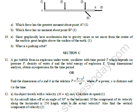 CBSE Class 11 Physics Question Paper Set X Solved 2